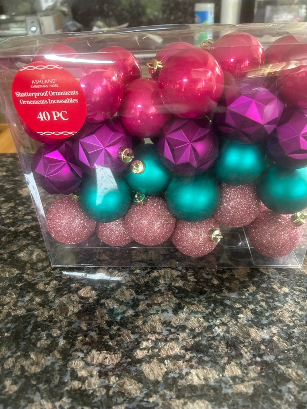 ASHLAND SHATTERPROOF 2.2"  ORNAMENTS LOT 40 NWT